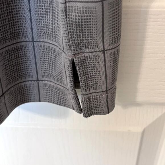 PGA Tour Men's NWT Large Gray Windowpane Plaid Golf Polo Shirt Motion Flex - Picture 6 of 8